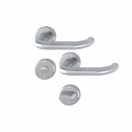 Jeu de 2 rosaces Inox avec verrou L/O à voyant