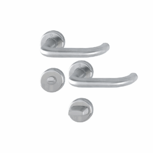 Jeu de 2 rosaces Inox avec verrou L/O à voyant
