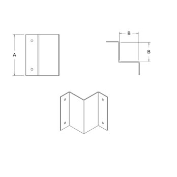 Sabot de coffrage d'angle (1/2 omega) inox