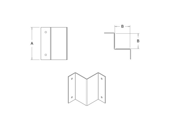 Sabot de coffrage d'angle (1/2 omega) inox