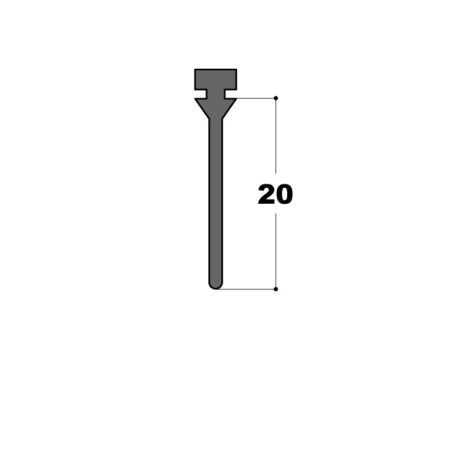 Joint à lèvre droite 20 mm (racleur en applique pivotantes semi-iso, périphérique coulissantes semi-iso)