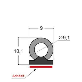 JOINT adhésif10 MM POUR PORTE DE SERVICE INOX OU ALU