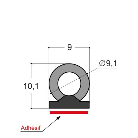 JOINT adhésif10 MM POUR PORTE DE SERVICE INOX OU ALU