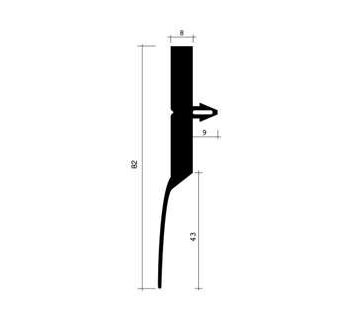 Joint racleur au sol, gris, pour porte pivotante positive ou négative