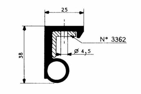 Joint bourrelet racleur au sol de porte coulissante 
(à doubler si porte négative)