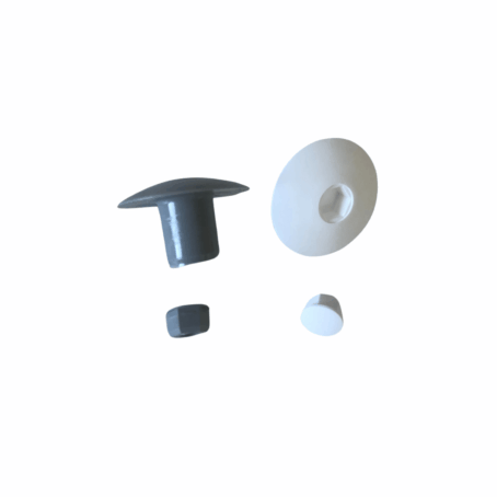 Ecrou M8 Plastique affleurant 32 mm gris ou blanc
+ cache central à clipser